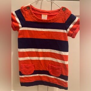 Gymboree orange & navy blue stripe dress in size 2T.